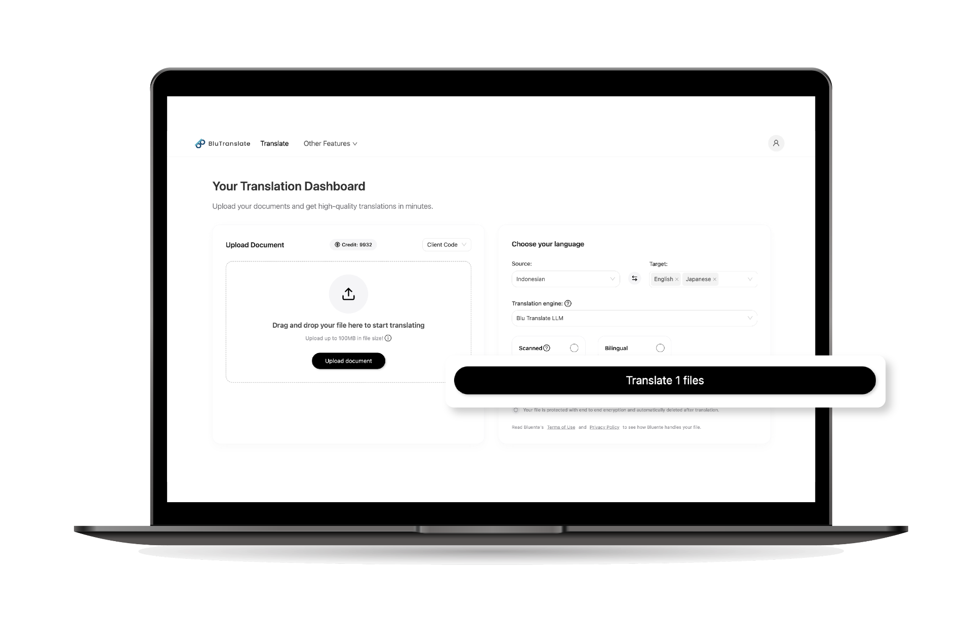 Step 3: Download translated PowerPoint showing the final dashboard with translation complete