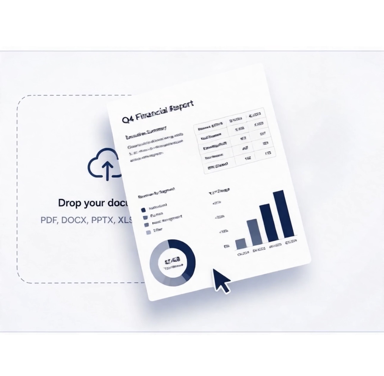 Uploading a financial report to Bluente with the translated document coming back identically formatted