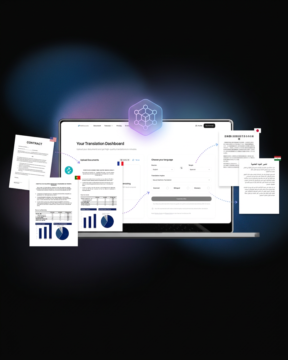 Documents flowing through Bluente MCP translation pipeline